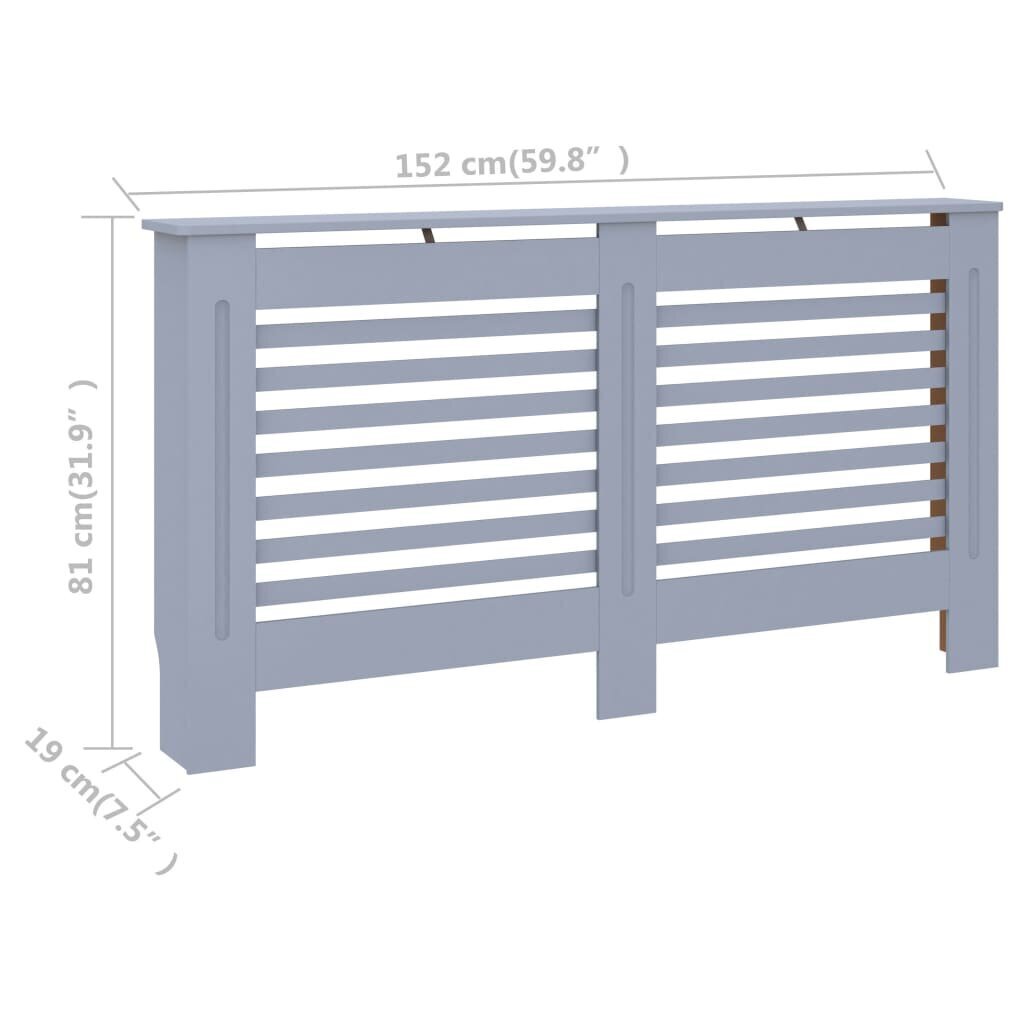 vidaXL Lämpöpatterin suoja antrasiitti 152x19x81,5 cm MDF hinta ja tiedot | Takka- ja uunitarvikkeet | hobbyhall.fi