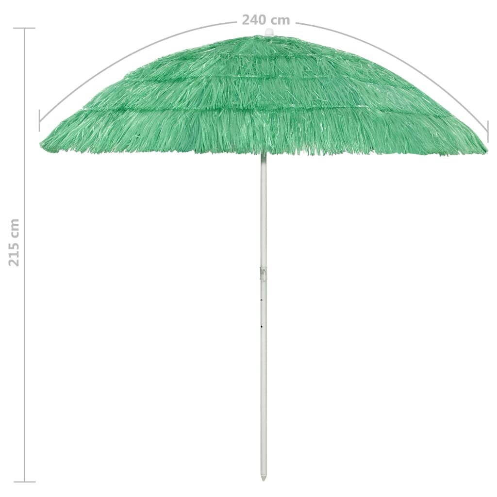 vidaXL Hawaii Rantavarjo vihreä 240 cm hinta ja tiedot | Aurinkovarjot ja markiisit | hobbyhall.fi