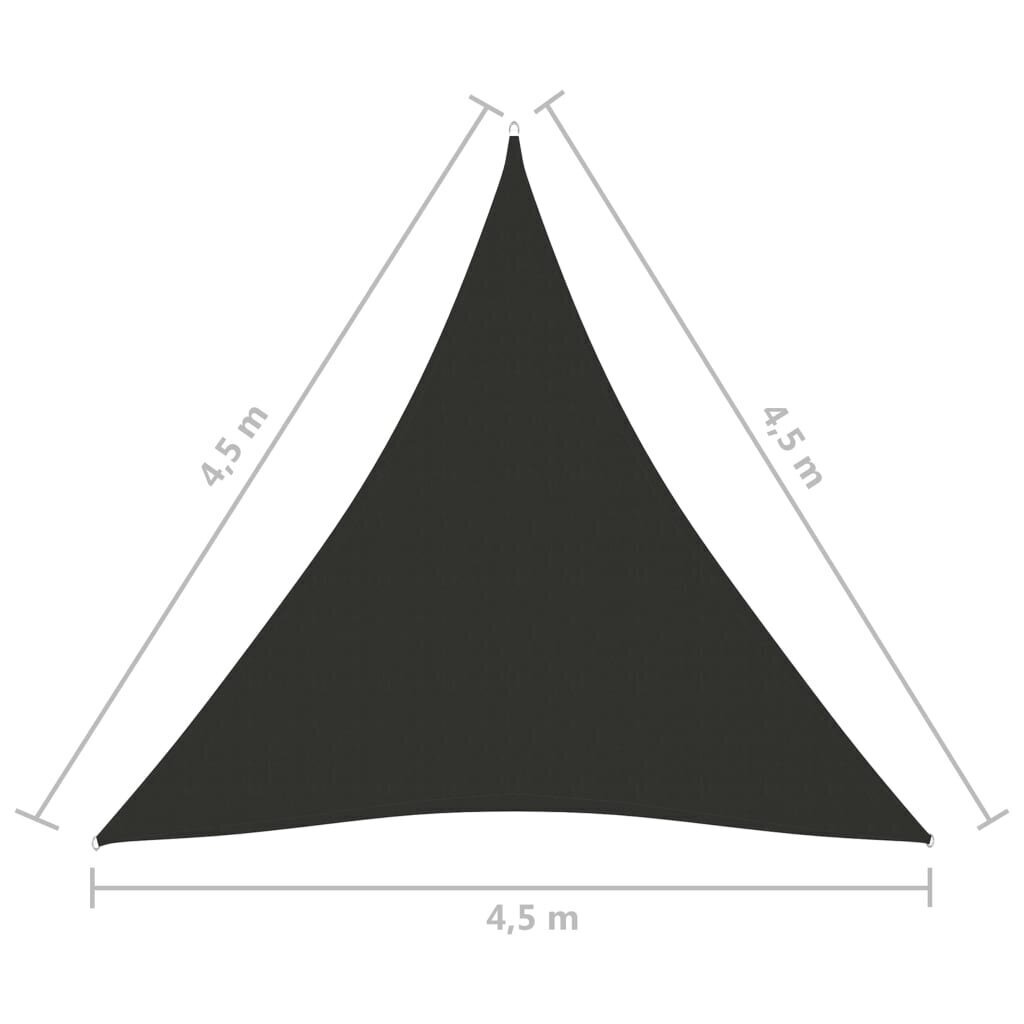 vidaXL Aurinkopurje Oxford-kangas kolmio 4,5x4,5x4,5 m antrasiitti hinta ja tiedot | Aurinkovarjot ja markiisit | hobbyhall.fi