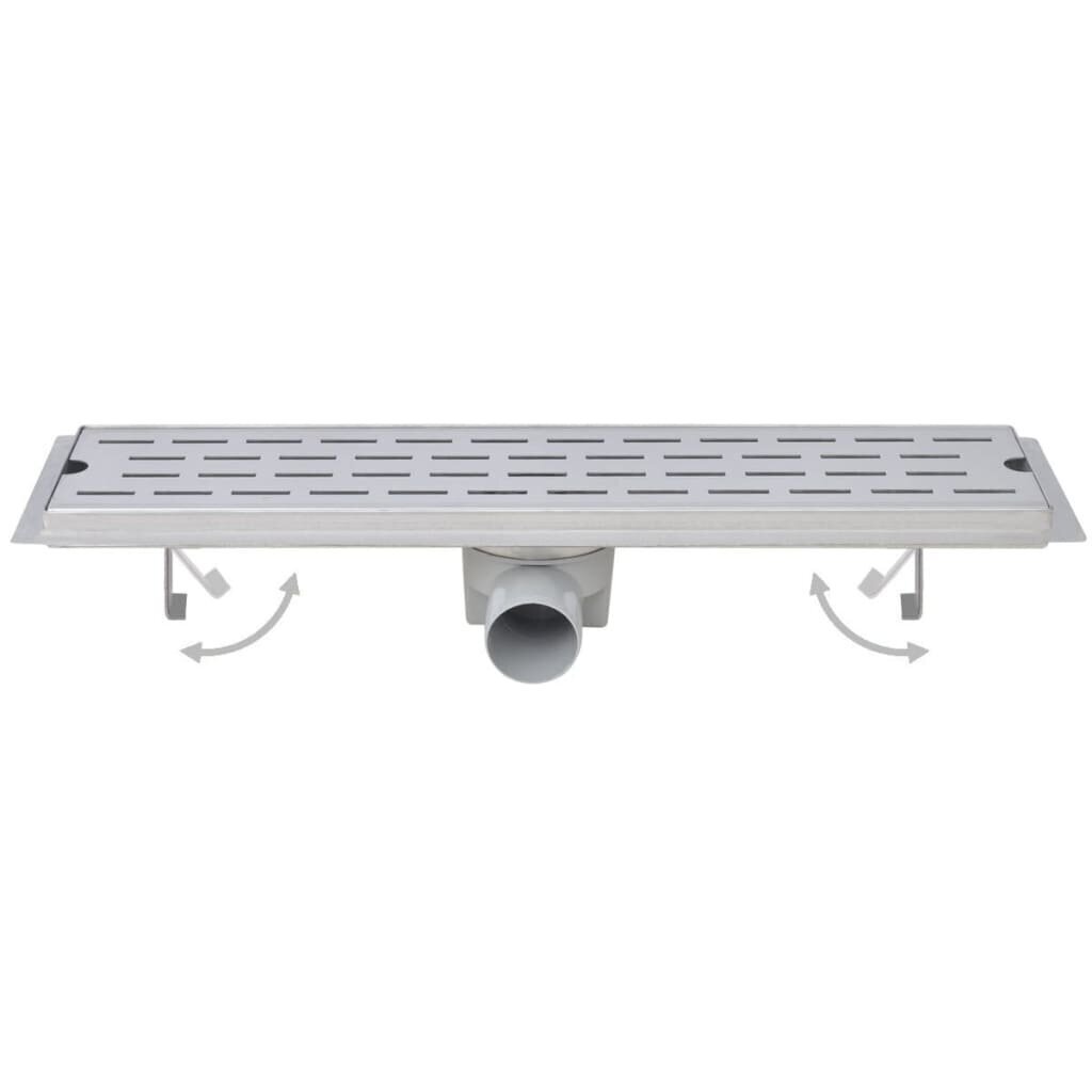 vidaXL Lineaarinen suihkukaivo 2 kpl 830x140 mm ruostumaton teräs hinta ja tiedot | Lattiakaivot | hobbyhall.fi