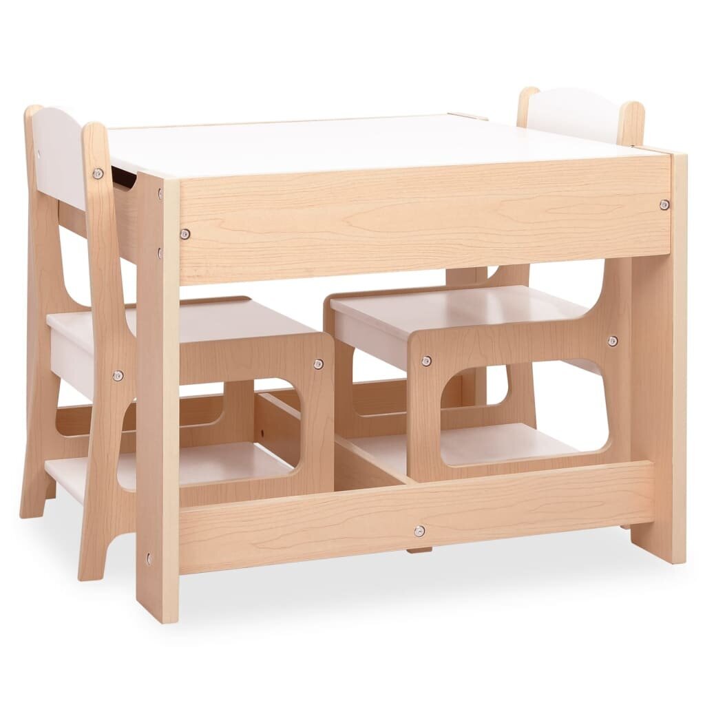 vidaXL Lasten pöytä ja 2 tuolia MDF hinta ja tiedot | Lasten huonekalusarjat | hobbyhall.fi