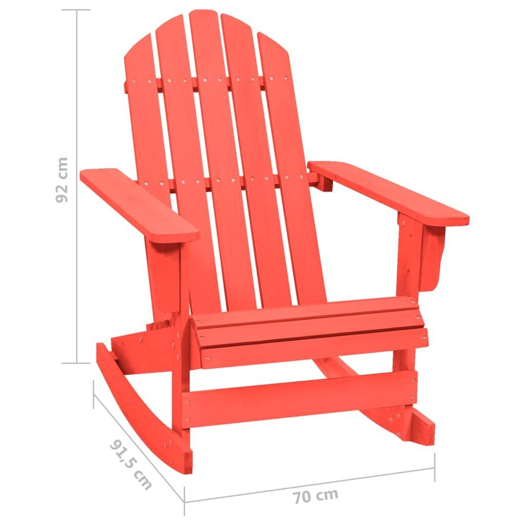 vidaXL Adirondack-puutarhan keinutuoli täysi kuusi punainen hinta ja tiedot | Puutarhatuolit | hobbyhall.fi