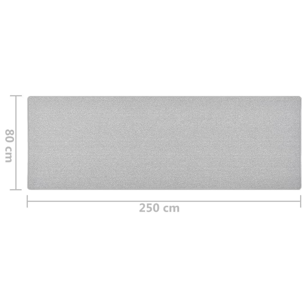 vidaXL Käytävämatto vaaleanharmaa 80x250 cm hinta ja tiedot | Isot matot | hobbyhall.fi