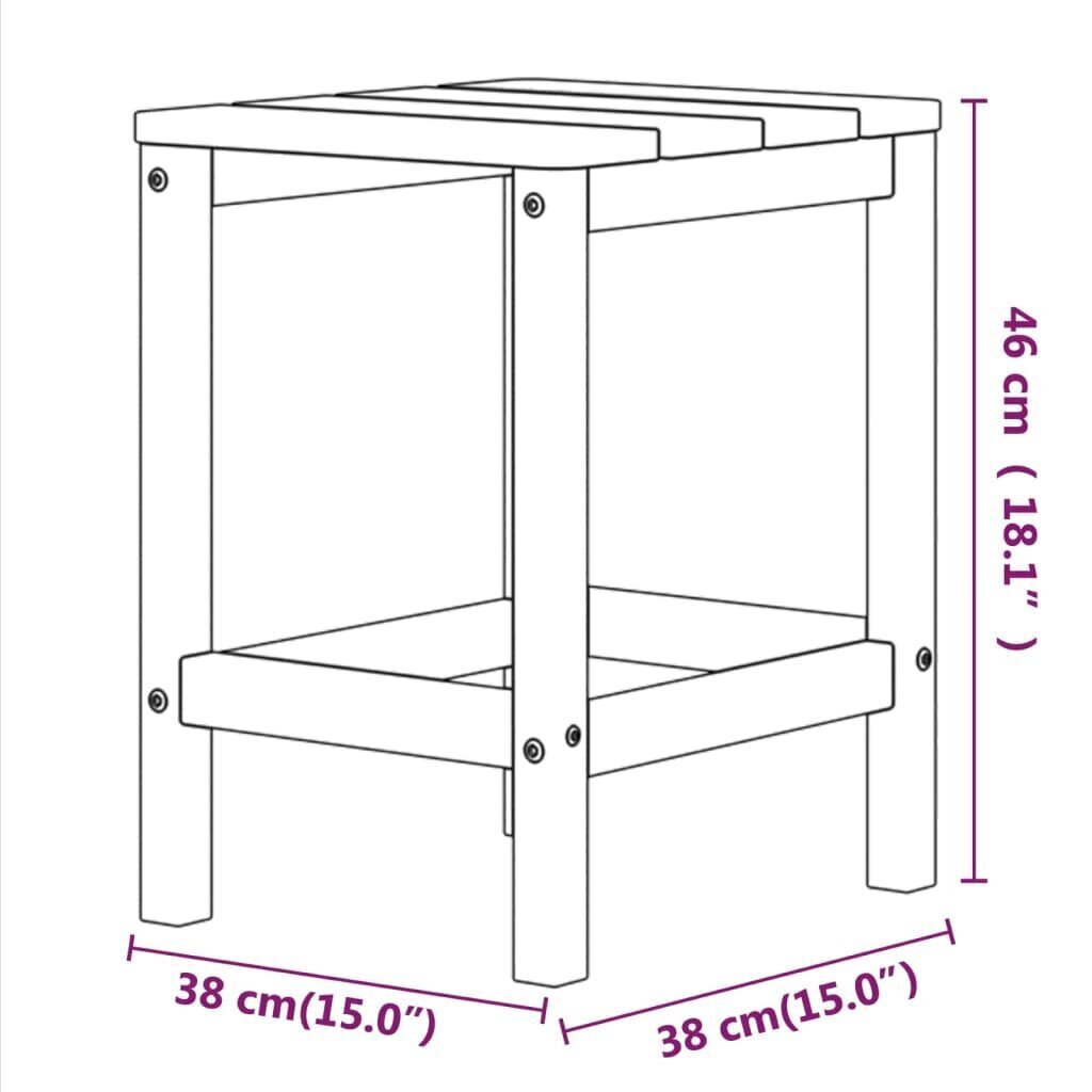 vidaXL Adirondack puutarhapöytä vedensininen 38x38x46 cm HDPE hinta ja tiedot | Puutarhapöydät | hobbyhall.fi