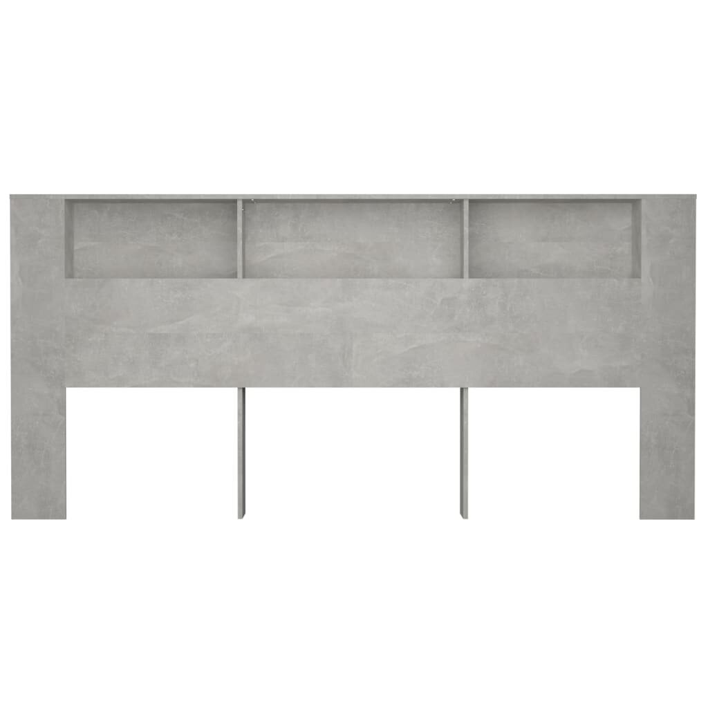 vidaXL Sängynpääty säilytystilalla betoninharmaa 220x18,5x104,5 cm hinta ja tiedot | Sängyt | hobbyhall.fi