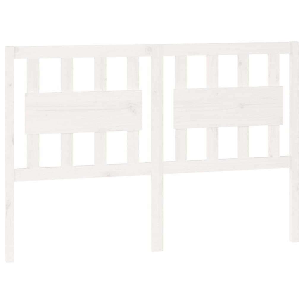 vidaXL Sängynpääty valkoinen 145,5x4x100 cm täysi mänty hinta ja tiedot | Sängyt | hobbyhall.fi