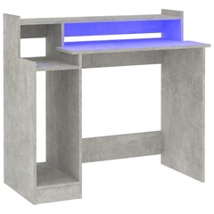vidaXL Työpöytä LED-valoilla betoninharmaa 97x45x90 cm tekninen puu hinta ja tiedot | Tietokonepöydät ja työpöydät | hobbyhall.fi