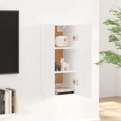 vidaXL Seinäkaappi valkoinen 35x34x90 cm tekninen puu hinta ja tiedot | Olohuoneen kaapit ja lipastot | hobbyhall.fi