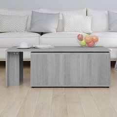 vidaXL Sohvapöytä harmaa Sonoma 150x50x35 cm tekninen puu hinta ja tiedot | Sohvapöydät | hobbyhall.fi