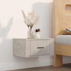 vidaXL Seinäkiinnitettävät yöpöydät 2 kpl betoninharmaa 50x36x25 cm hinta ja tiedot | Yöpöydät | hobbyhall.fi