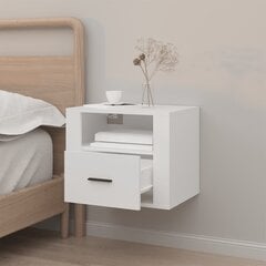 vidaXL Seinäkiinnitettävä yöpöytä valkoinen 50x36x40 cm hinta ja tiedot | Yöpöydät | hobbyhall.fi