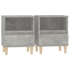 vidaXL Yöpöydät 2 kpl betoninharmaa 40x35x50 cm hinta ja tiedot | Yöpöydät | hobbyhall.fi