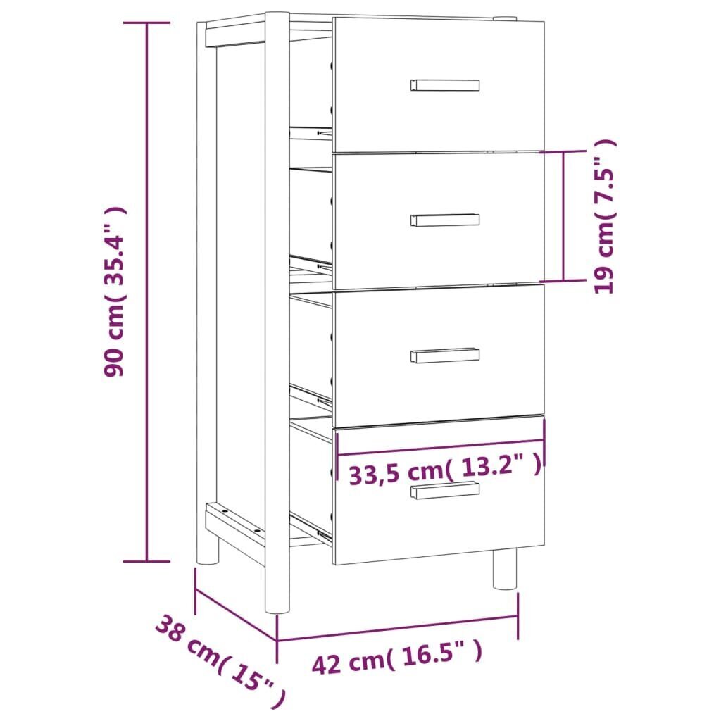 vidaXL Kaappi valkoinen 42x38x90 cm tekninen puu hinta ja tiedot | Lipastot | hobbyhall.fi