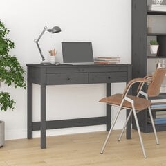 vidaXL Työpöytä laatikoilla harmaa 100x50x78 cm täysi mänty hinta ja tiedot | Tietokonepöydät ja työpöydät | hobbyhall.fi