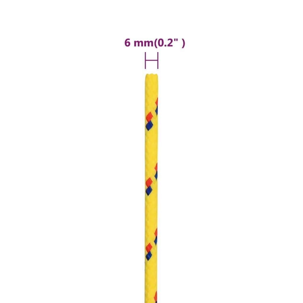 vidaXL Veneköysi keltainen 6 mm 100 m polypropeeni hinta ja tiedot | Lisävarusteet veneisiin ja kajakkeihin | hobbyhall.fi