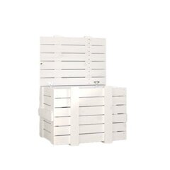 vidaXL Säilytyslaatikko valkoinen 58x40,5x42 cm täysi mänty hinta ja tiedot | Säilytyslaatikot ja -korit | hobbyhall.fi