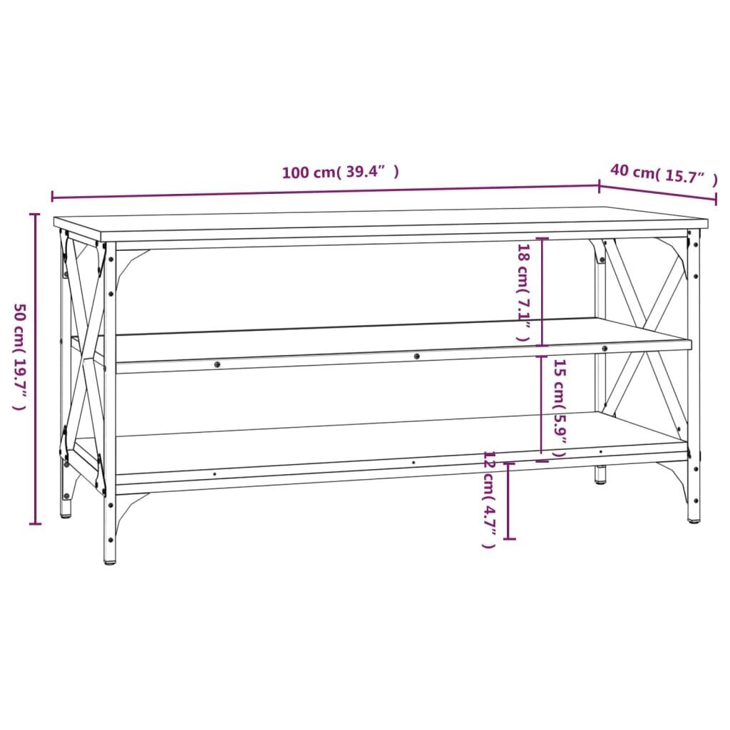 vidaXL TV-taso musta 100x40x50 cm tekninen puu hinta ja tiedot | Sohvapöydät | hobbyhall.fi