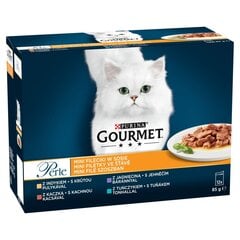 Gourmet Perle täysravinto kissoille kalkkunaa, tonnikalaa, ankkaa ja lammasta, 12 x 85 g. hinta ja tiedot | Kissanruoka | hobbyhall.fi
