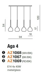 Azzardo-riippuvalaisin Aga 4 Valkoinen/Musta hinta ja tiedot | Riippuvalaisimet | hobbyhall.fi