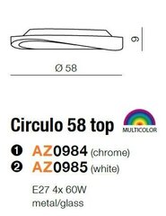 Azzardo seinävalaisin Circulo 58 Top Chrome hinta ja tiedot | Seinävalaisimet | hobbyhall.fi