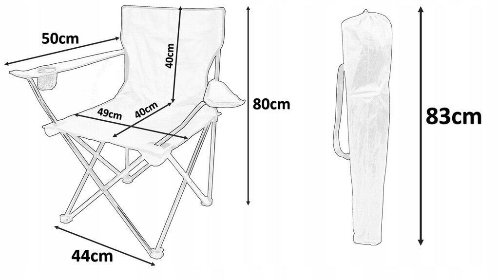 MATKAILU/KALASTUSTUOLI TAITTUVA PUNAINEN 50x50x80 cm *7174 hinta ja tiedot | Puutarhatuolit | hobbyhall.fi