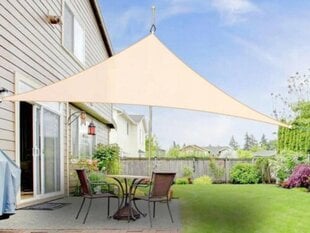 KOLMIOMAINEN AURINKOPURJE, BEIGE 3 x 3 x 3,6 M *0433 hinta ja tiedot | Aurinkovarjot ja markiisit | hobbyhall.fi