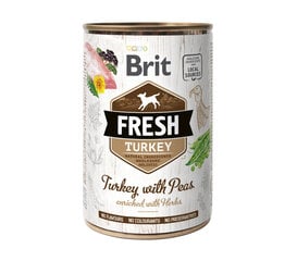 Brit Fresh Turkey herneillä purkki koirille 400g hinta ja tiedot | Koiran märkäruoka | hobbyhall.fi