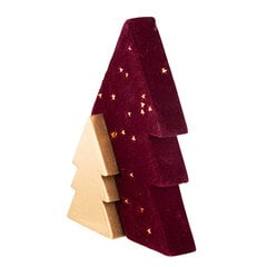 Puinen joulukuusi kultaisella glitterillä, 13,5x9,5x2 cm hinta ja tiedot | Joulukoristeet | hobbyhall.fi
