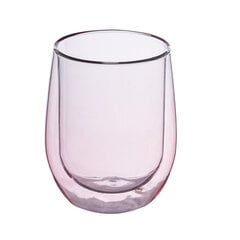 Andrea color kaksinkertaiset lasikupit, 300 ml, vaaleanpunainen hinta ja tiedot | Lasit, mukit ja kannut | hobbyhall.fi