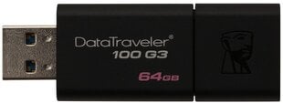 MEMORY DRIVE FLASH USB3 64GB/DT100G3/64GB KINGSTON hinta ja tiedot | Muistitikut | hobbyhall.fi