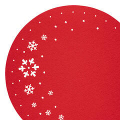 Pyöreä huopamatto ø 38 cm lumihiutale koristelu punainen hinta ja tiedot | Pöytäliinat, tabletit ja lautasliinat | hobbyhall.fi