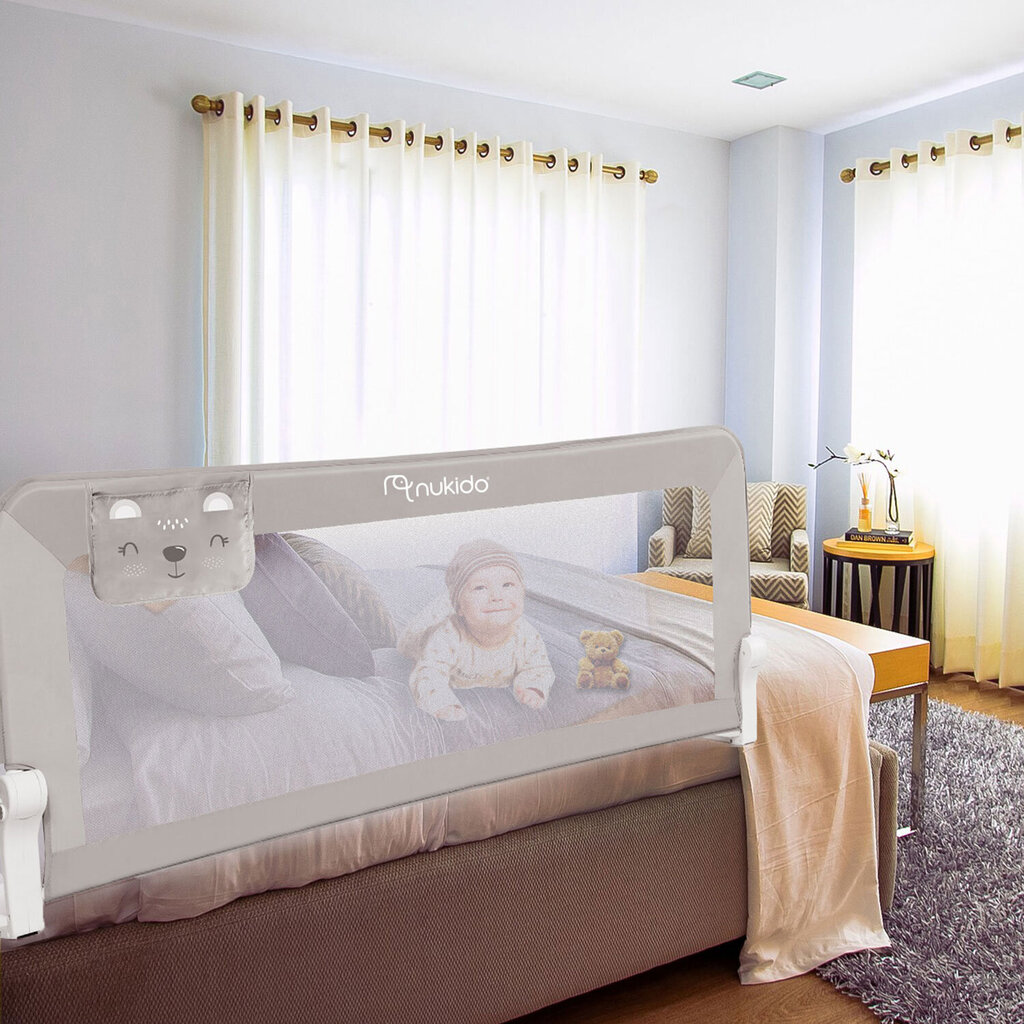 Протектор для кровати - бортик, 150 x 66 x 35 см, grey hinta ja tiedot | Lasten turvallisuus | hobbyhall.fi