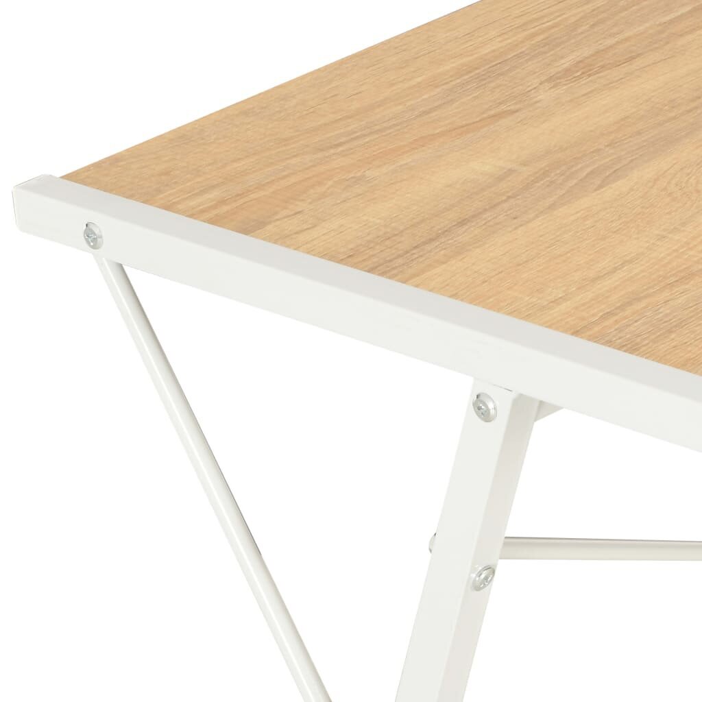 vidaXL Työpöytä hyllyllä valkoinen ja tammi 116x50x93 cm hinta ja tiedot | Tietokonepöydät ja työpöydät | hobbyhall.fi