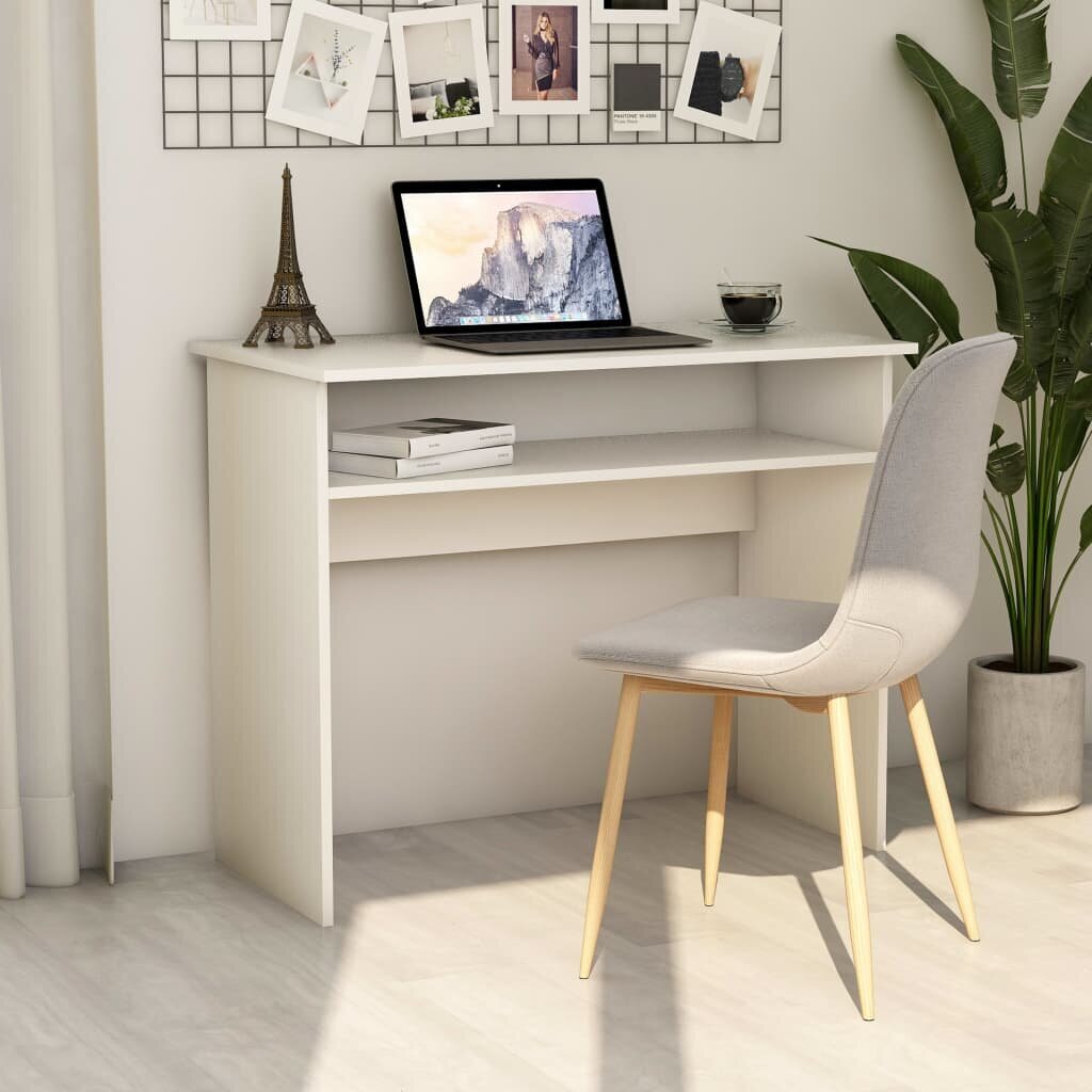 vidaXL Työpöytä valkoinen 90x50x74 cm lastulevy hinta ja tiedot | Tietokonepöydät ja työpöydät | hobbyhall.fi