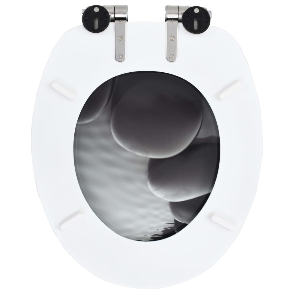 vidaXL WC-istuin 2 kpl soft close kansilla MDF kivikuosi hinta ja tiedot | WC-istuimen lisätarvikkeet | hobbyhall.fi