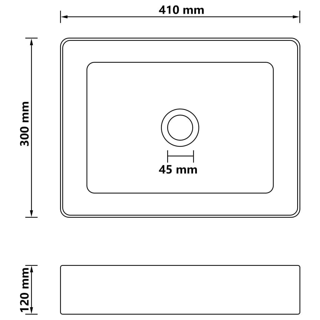 vidaXL Ylellinen pesuallas matta valkoinen 41x30x12 cm keraami hinta ja tiedot | Pesualtaat | hobbyhall.fi