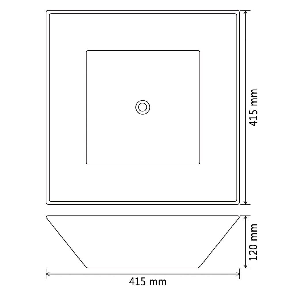 vidaXL Keraaminen pesuallas neliö musta 41,5x41,5x12 cm hinta ja tiedot | Pesualtaat | hobbyhall.fi