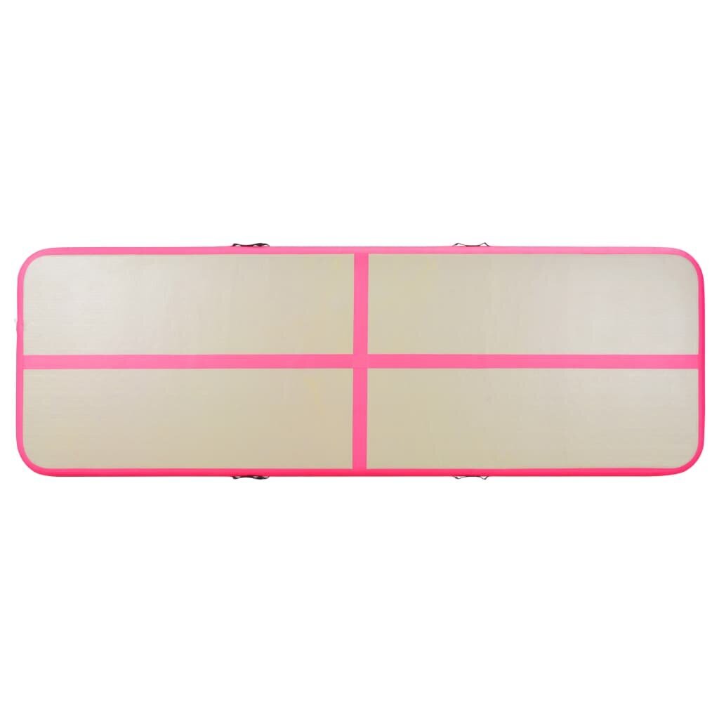 vidaXL Täytettävä voimistelumatto pumpulla 600x100x10 cm PVC pinkki hinta ja tiedot | Joogamatot | hobbyhall.fi