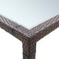 vidaXL Puutarhan ruokapöytä ruskea 200x200x74 cm polyrottinki hinta ja tiedot | Puutarhapöydät | hobbyhall.fi