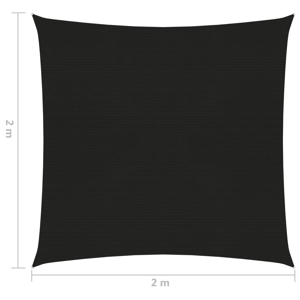 vidaXL Aurinkopurje 160 g/m² musta 2x2 m HDPE hinta ja tiedot | Aurinkovarjot ja markiisit | hobbyhall.fi