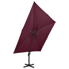 vidaXL Riippuva aurinkovarjo tuplakatolla viininpunainen 300x300 cm hinta ja tiedot | Aurinkovarjot ja markiisit | hobbyhall.fi