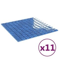 vidaXL Mosaiikkilaatat 11 kpl sininen 30x30 cm lasi hinta ja tiedot | Seinälaatat | hobbyhall.fi