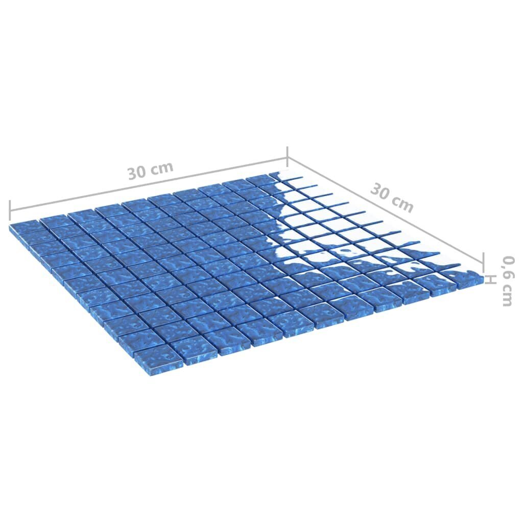 vidaXL Mosaiikkilaatat 11 kpl sininen 30x30 cm lasi hinta ja tiedot | Seinälaatat | hobbyhall.fi