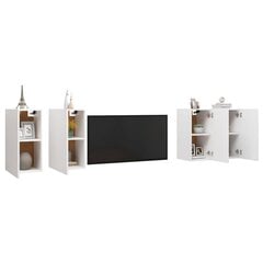 vidaXL TV-tasot 4 kpl valkoinen 30,5x30x60 cm lastulevy hinta ja tiedot | TV-tasot | hobbyhall.fi