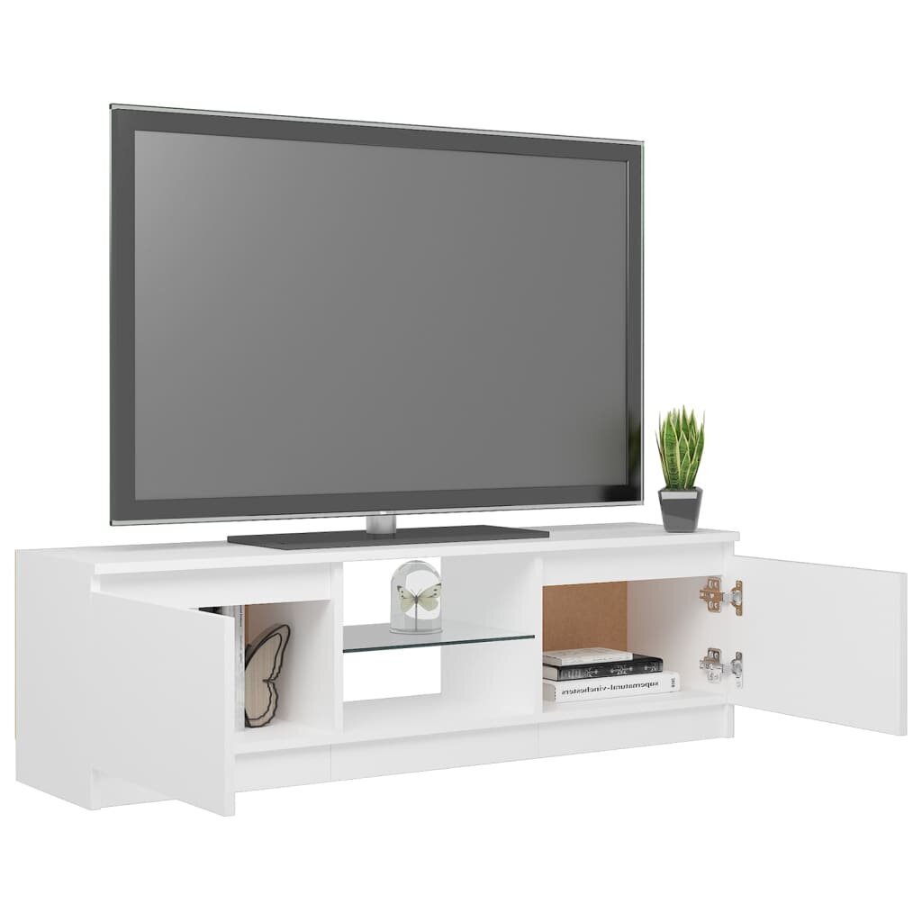vidaXL TV-taso LED-valoilla valkoinen 120x30x35,5 cm hinta ja tiedot | TV-tasot | hobbyhall.fi