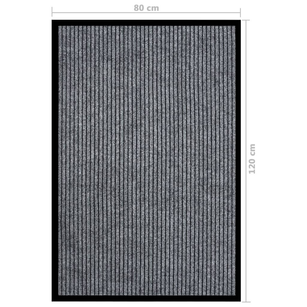 vidaXL Ovimatto raidallinen harmaa 80x120 cm hinta ja tiedot | Ovimatot | hobbyhall.fi