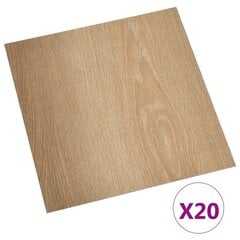 vidaXL Itsekiinnittyvät lattialankut 20 kpl PVC 1,86 m² ruskea hinta ja tiedot | Lattialaatat | hobbyhall.fi