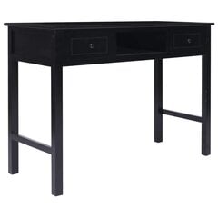 vidaXL Työpöytä musta 108x45x76 cm täysi keisaripuu hinta ja tiedot | Tietokonepöydät ja työpöydät | hobbyhall.fi