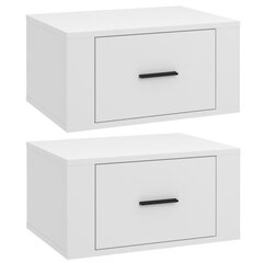vidaXL Seinäkiinnitettävät yöpöydät 2 kpl valkoinen 50x36x25 cm hinta ja tiedot | Yöpöydät | hobbyhall.fi