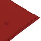 vidaXL Batavia-penkki punainen tyyny 150 cm täysi tiikki hinta ja tiedot | Puutarhapenkit | hobbyhall.fi